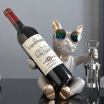 French Bulldog Resin Sculpture // Wine Bottle & Wine Opener (Orange)