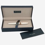 Fortuna White with Rose Trim Rollerball Pen // ISFORRRH // New
