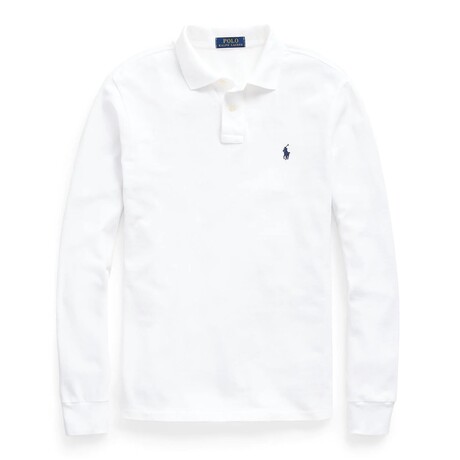 Long Sleeve Polo Shirt // White (S)