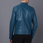 Racer Leather Jacket // Oil Blue (S)