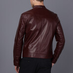 Racer Leather Jacket // Damson (S)