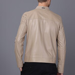 Racer Leather Jacket // Beige (S)