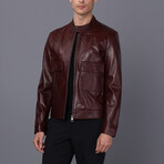 Racer Leather Jacket // Damson (S)
