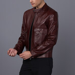 Racer Leather Jacket // Damson (S)