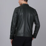 Leather Racer Jacket // Green (S)