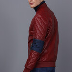 Fencing Leather Jacket // Burgundy (S)