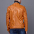 Leather Racer Jacket // Orange (S)