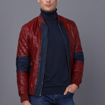 Fencing Leather Jacket // Burgundy (S)