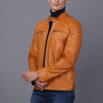 Leather Racer Jacket // Orange (S)
