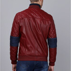 Fencing Leather Jacket // Burgundy (S)