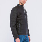 Leather Puffer Jacket // Black Matte (S)