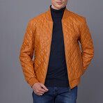 Leather Quilted Jacket // Camel (S)