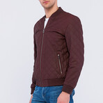 Leather Quilted Jacket // Burgundy Matte (S)