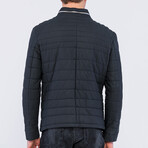 Leather Puffer Jacket // Blue Matte (L)