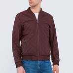 Leather Quilted Jacket // Burgundy Matte (S)