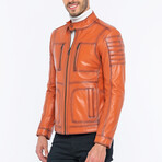 Leather Utility Jacket // Orange (S)