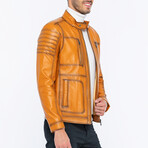 Leather Utility Jacket // Camel (S)