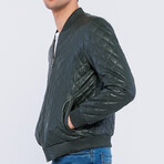 Leather Quilted Jacket // Green (S)