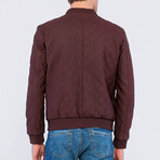 Leather Quilted Jacket // Burgundy Matte (S)