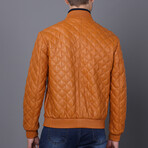 Leather Quilted Jacket // Camel (S)