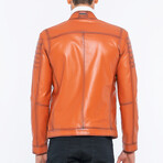 Leather Utility Jacket // Orange (S)