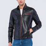 Leather Racer Strap Neck Jacket // Black (S)