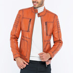 Leather Utility Jacket // Orange (S)