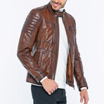 Leather Utility Jacket // Brown (S)
