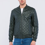 Leather Quilted Jacket // Green (S)