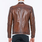 Leather Utility Jacket // Brown (S)