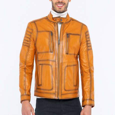 Leather Utility Jacket // Camel (S)