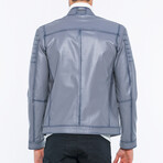 Leather Utility Jacket // Light Gray (S)