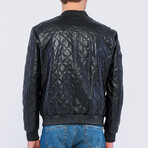 Leather Quilted Jacket // Black (S)