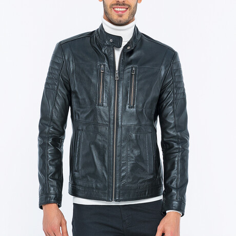 Leather Utility Jacket // Black (S)