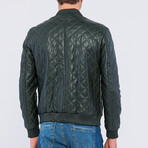 Leather Quilted Jacket // Green (S)