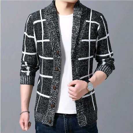 SHAWL COLLAR CARDIGAN // BLACK (XS)