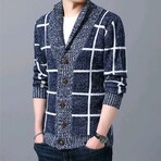 SHAWL COLLAR CARDIGAN // DARK GRAY (L)