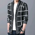 SHAWL COLLAR CARDIGAN // BLACK (XS)