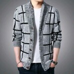 SHAWL COLLAR CARDIGAN // LIGHT GRAY (L)