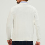 Contrast Logo V-Neck Sweater // Ecru (S)