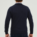 Contrast Logo Crew Neck Sweater // Navy (S)
