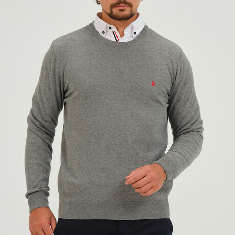 Contrast Logo Crew Neck Sweater // Anthracite (S)