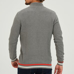 Birdseye Logo Placket 1/4 Zip Sweater // Anthracite (S)