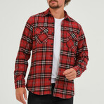 Men's Shirt Jacket // Red/Black (S)