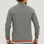 Birdseye Logo Placket Full Zip Sweater // Anthracite (S)