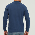 Birdseye Knit Full Zip Sweater // Indigo (S)