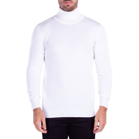 Men’s Essential Turtleneck Sweater // White (M)