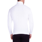 Ribbed Turtleneck Sweater // White (L)