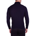 Ribbed Turtleneck Sweater // Navy (M)