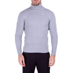 Ribbed Turtleneck Sweater // Grey (M)